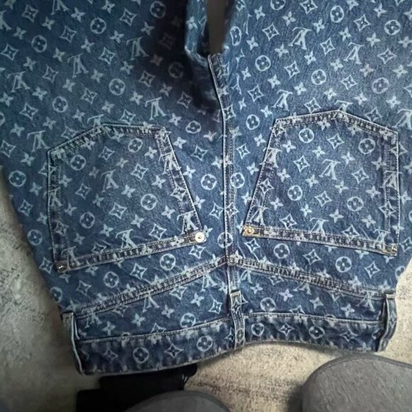 LOUIS VUITTON jacquard all-over print zip-up jeans - Picture 8 of 13